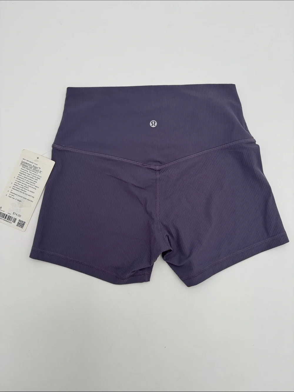lululemon athletica High-Waist Ribbed Deep Purple Shorts